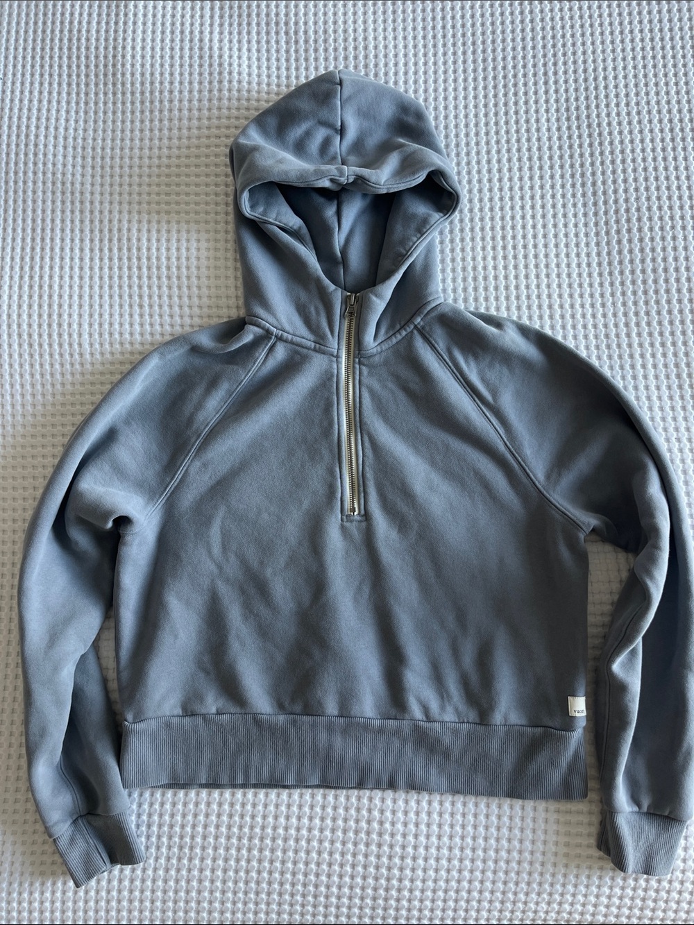 Vuori Restore Half Zip Hoodie Cropped Blue Gray